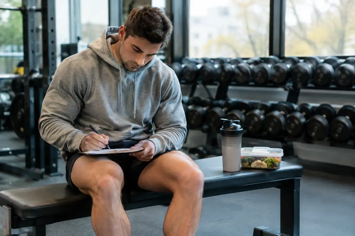Athlète en pose de comparaison sur scène lors d’une compétition de bodybuilding naturel, devant le jury.